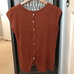 Linen top burnt orange terra cotta medium